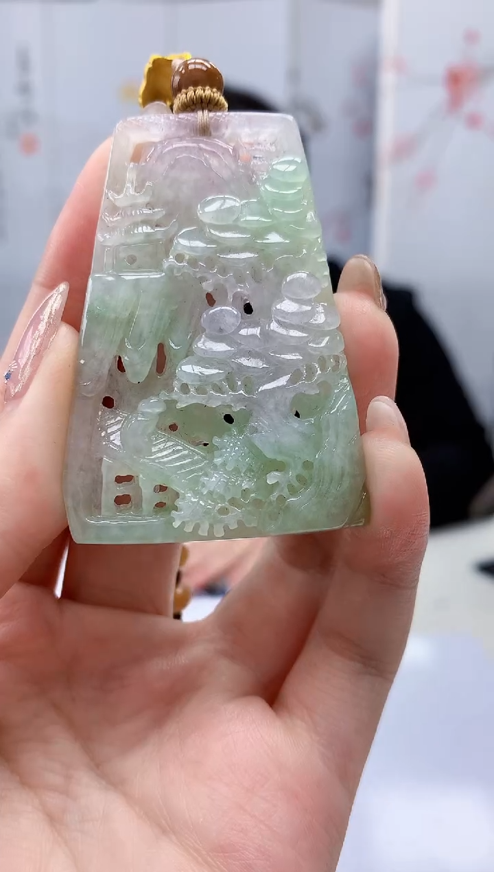 【闪购商品】定制翡翠未镶嵌5060jw-毛货挂件375赠珠链