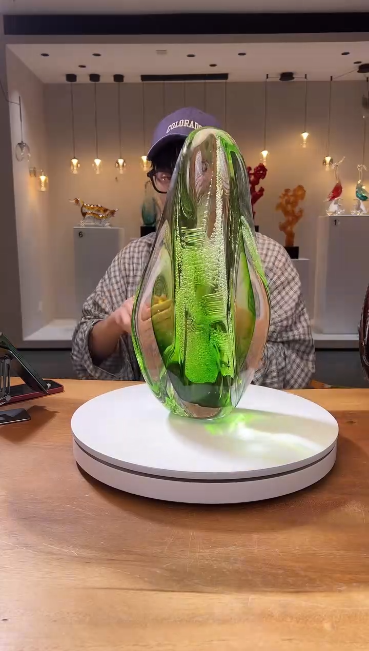 【闪购商品】茶宠巴比特美学 草绿色月虹摆件