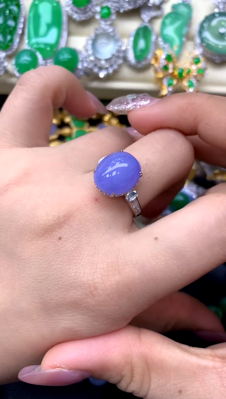 18K金镶嵌戒指翡翠331-中国好珍宝