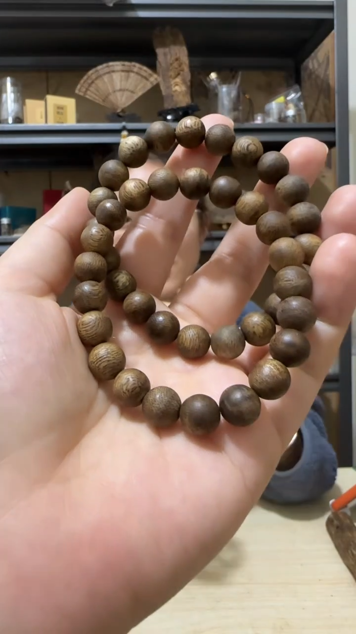 【闪购商品】沉香手串白棋圆珠手串多样性发一条卡1.0