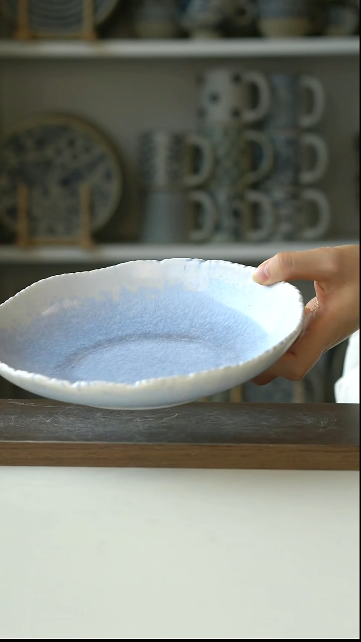 陶dxc砚山冰心蓝深盘21.5cm@4-2@