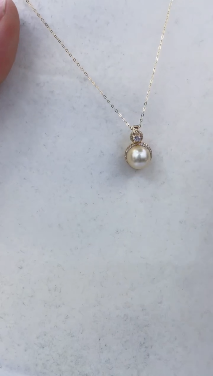 颈饰银S925镶嵌海水珍珠  