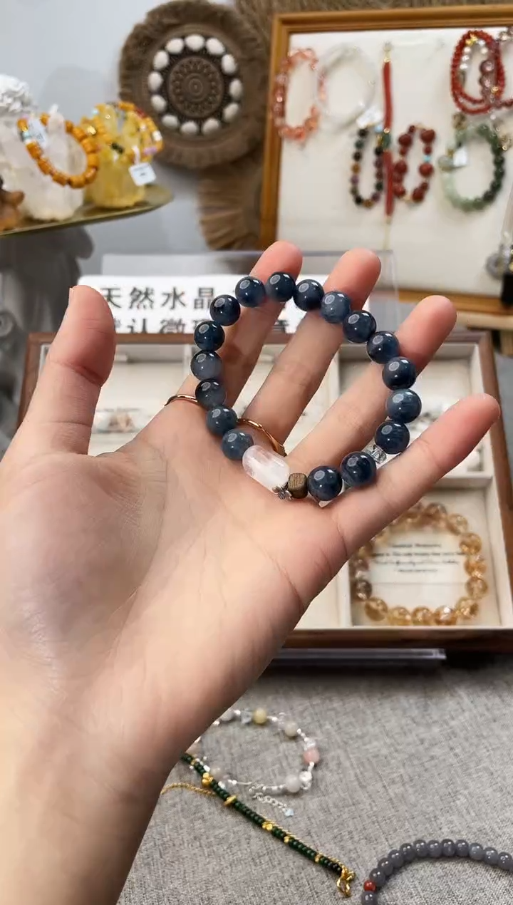 未镶嵌手串水晶s****a蓝兔毛手串