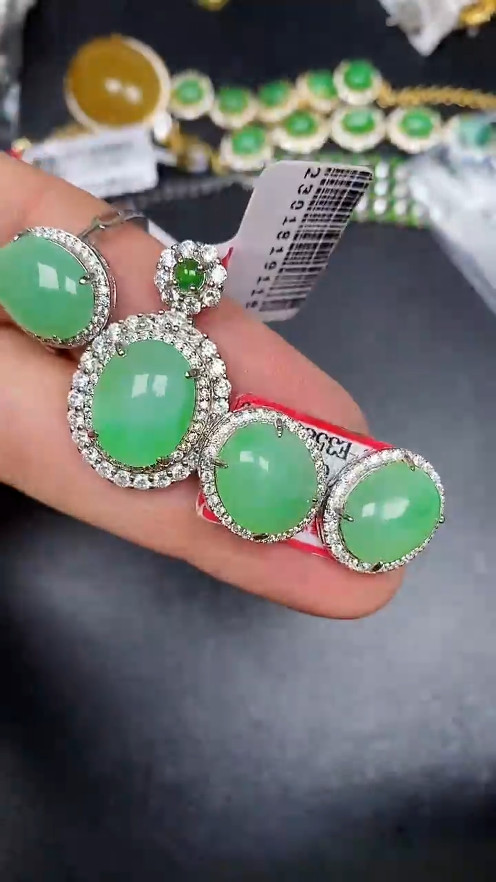 银S925镶嵌戒指翡翠3760