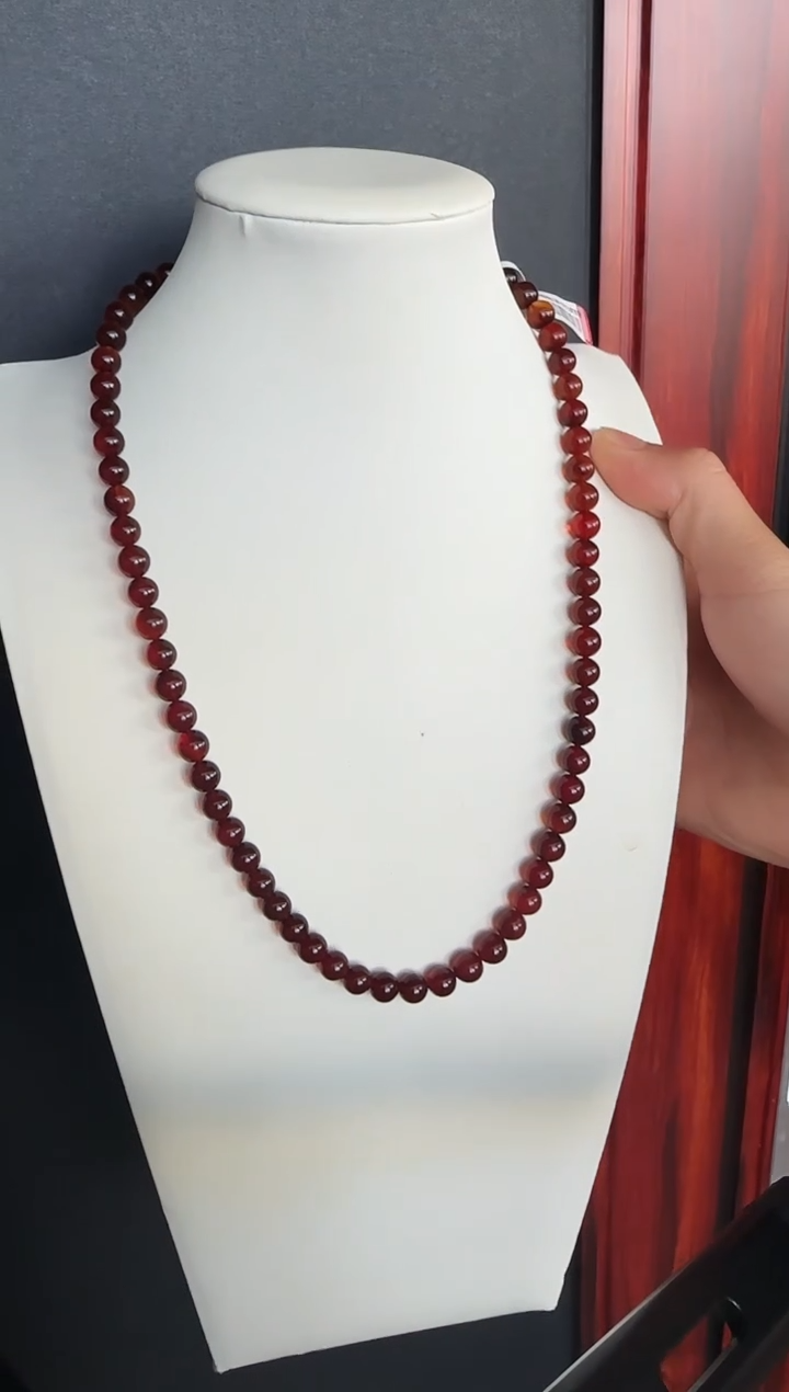 琥珀颈饰未镶嵌#14缅甸琥珀血珀妈妈链7mm