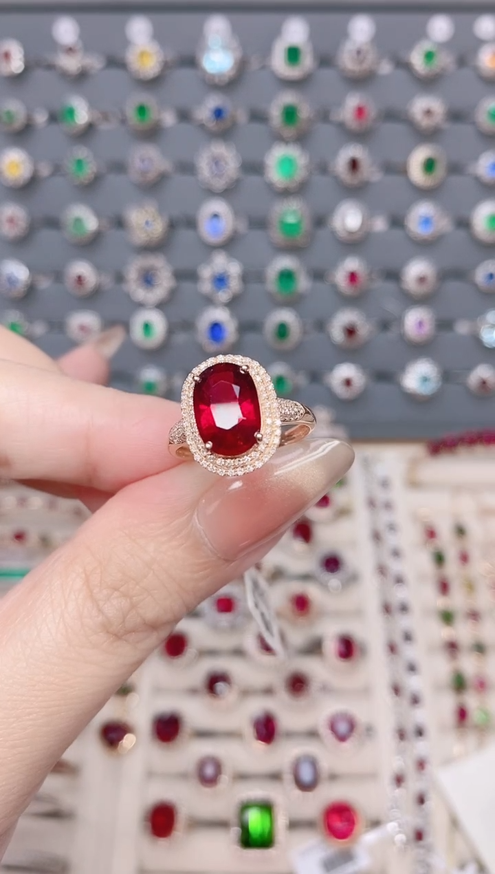 碧玺戒指18K金镶嵌碧玺3.8ct