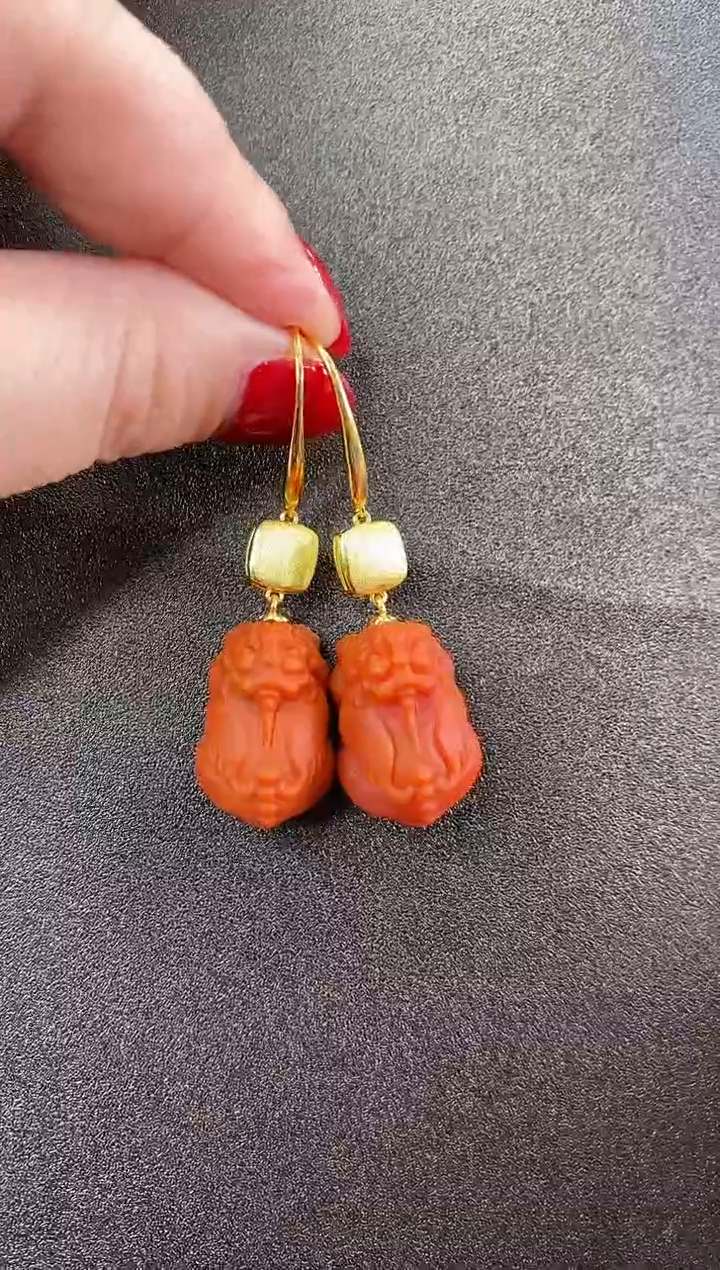 【闪购商品】南红玛瑙耳饰未镶嵌耳环