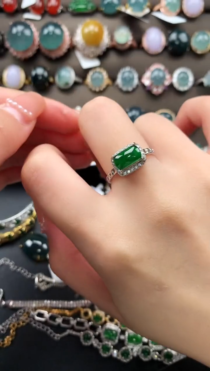 【闪购商品】翡翠戒指银S925镶嵌6531451