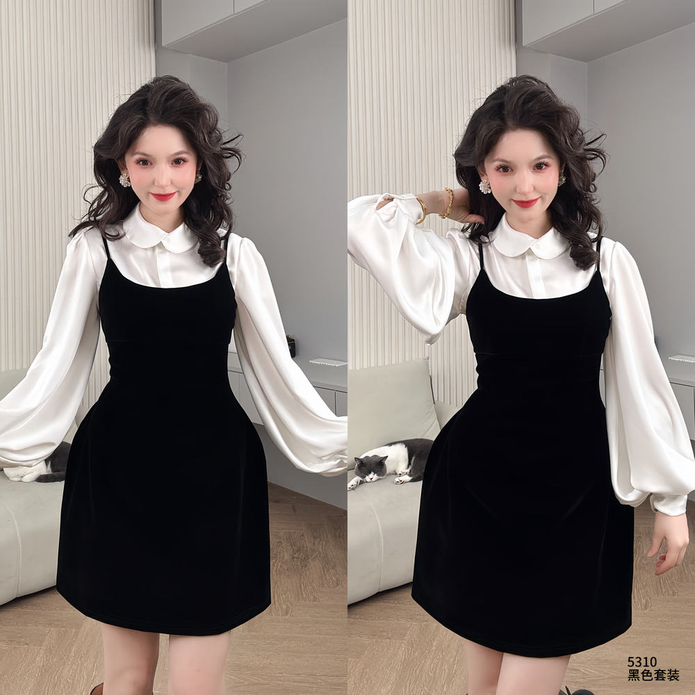 Saeda品牌女装韩系富家千金高级感御姐两件套YF5310