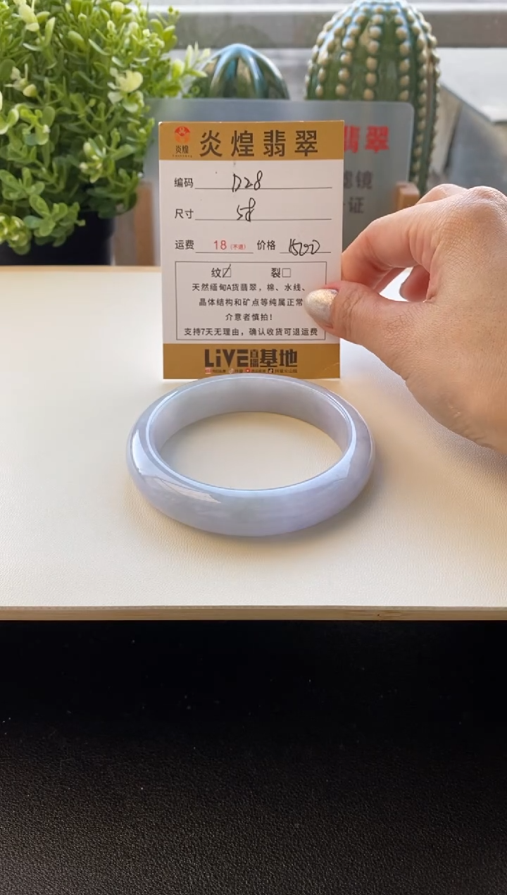 未镶嵌手镯翡翠58圈口编码D28