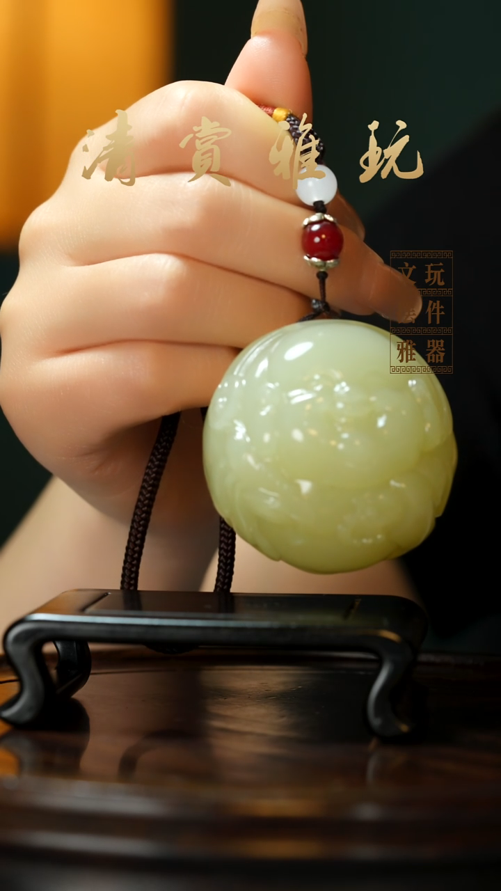 玉《笑脸弥勒》手把件摆件