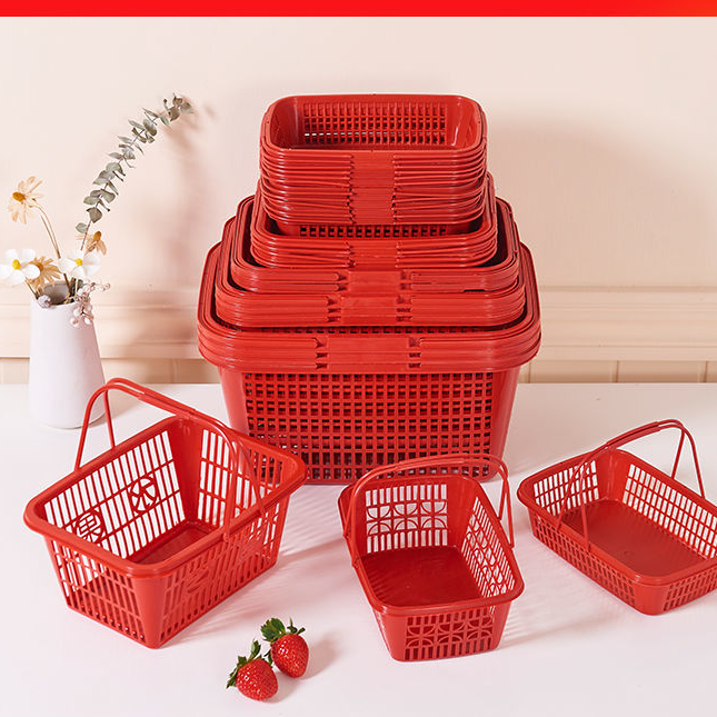 镂空塑料筐手提采摘篮子一次性蘑菇水果杨梅草莓篮买菜储物塑料篮