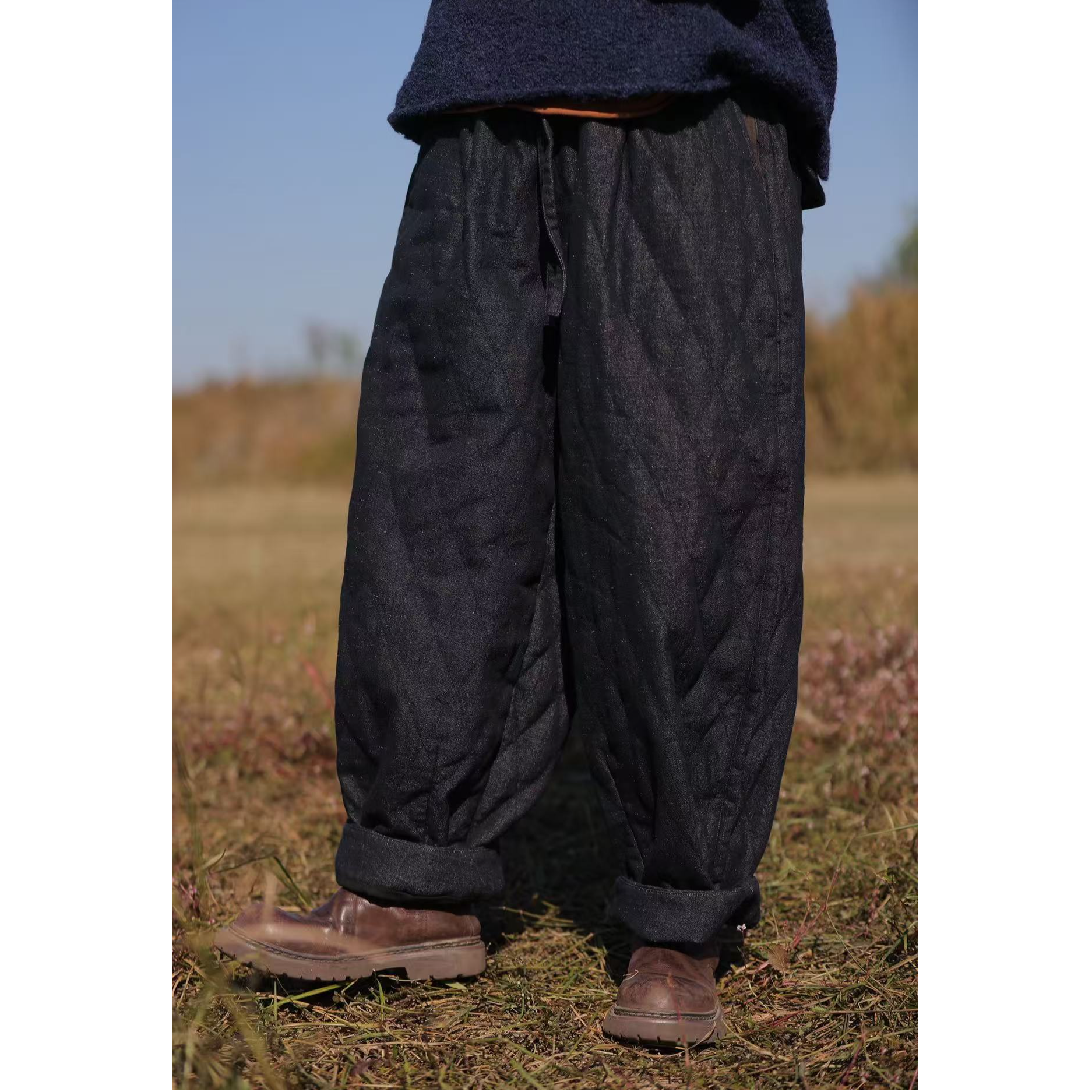 西子分享 7373 古蘭木 亚麻 棉 时尚百搭 【棉裤】