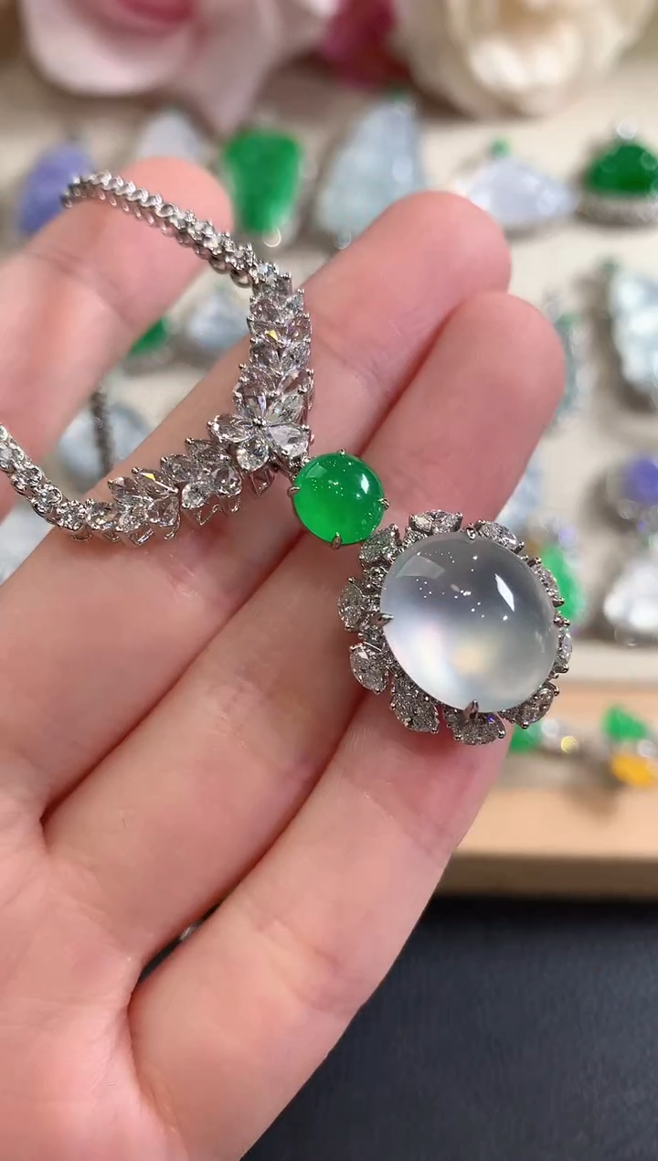套链18K金镶嵌翡翠冬日珠宝W887