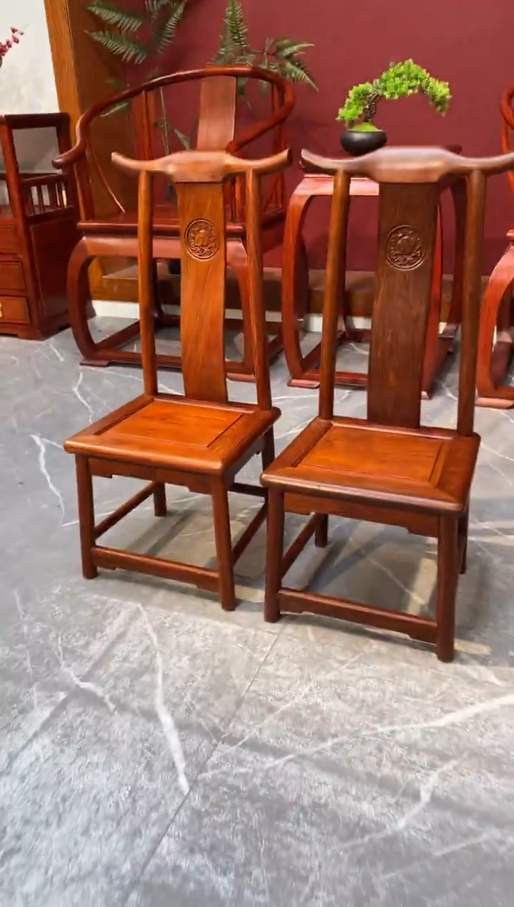 花梨木类成套家具缅甸花梨木小官帽椅