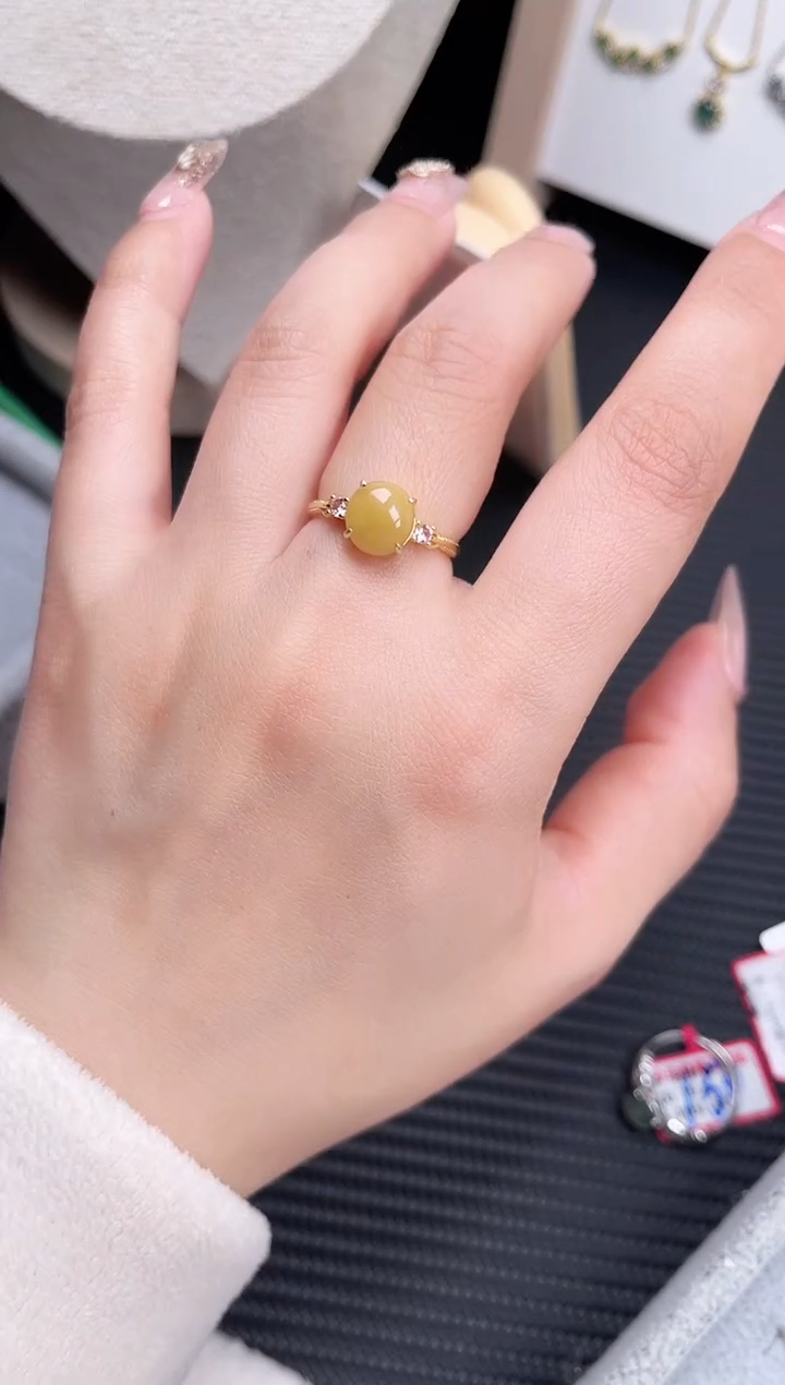 【闪购商品】翡翠戒指银S925镶嵌戒指