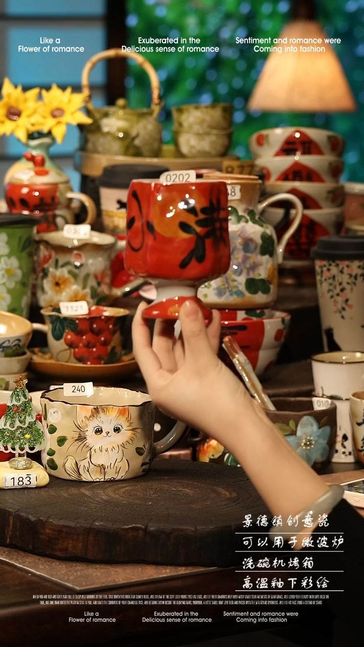 陶瓷景德镇高温釉下彩手工手绘款式@A0202@