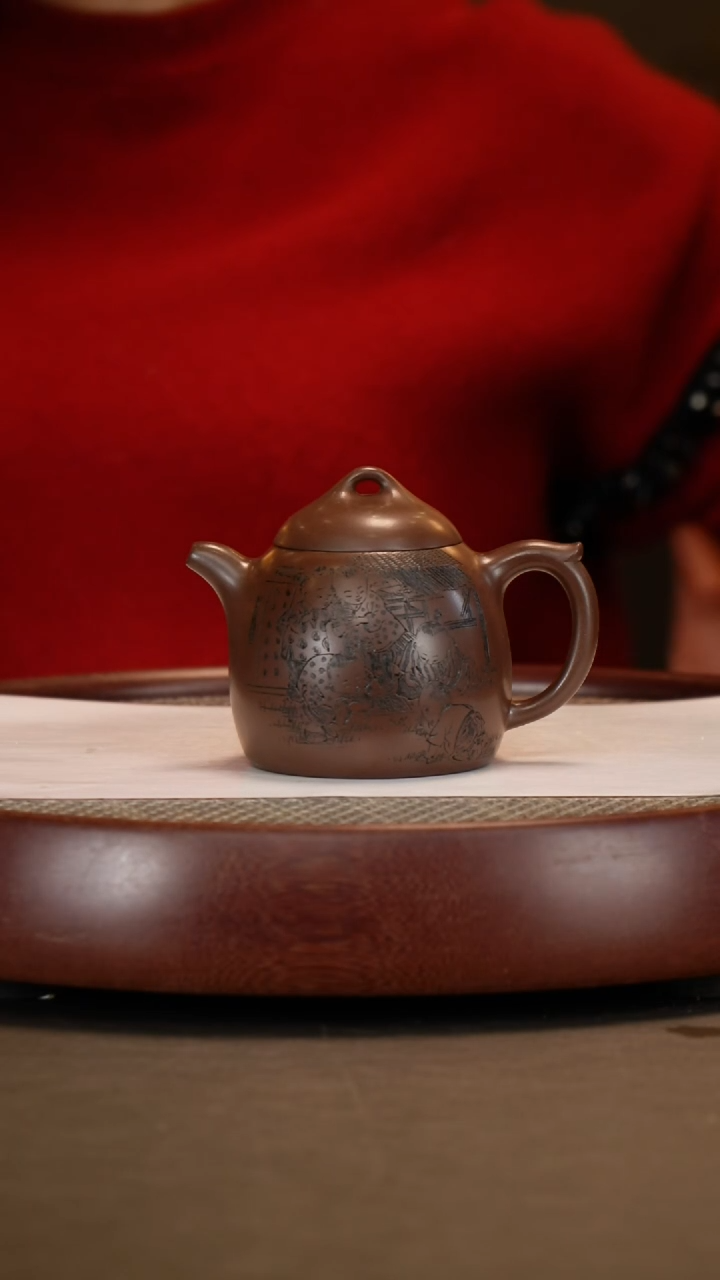 【闪购商品】紫砂茶壶【徐晓梅】紫泥 秦权 260CC