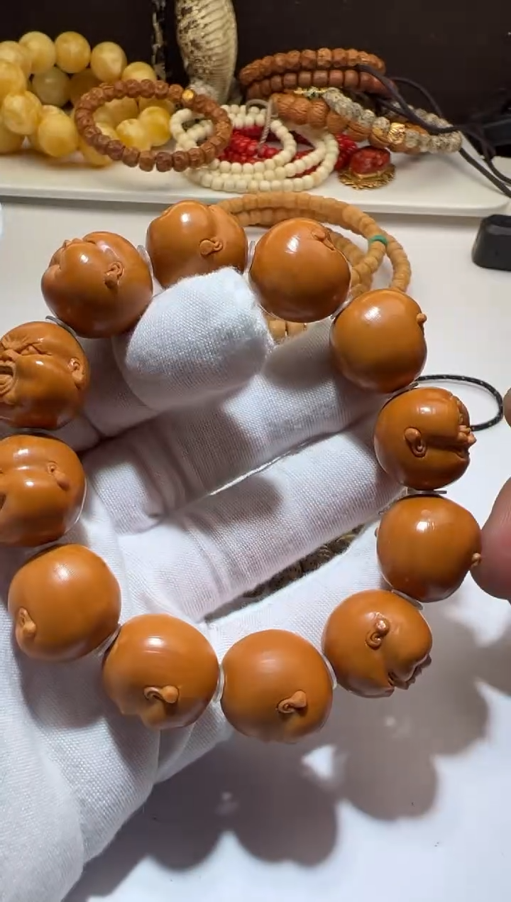 手串橄榄核橄榄核雕刻单圈手串