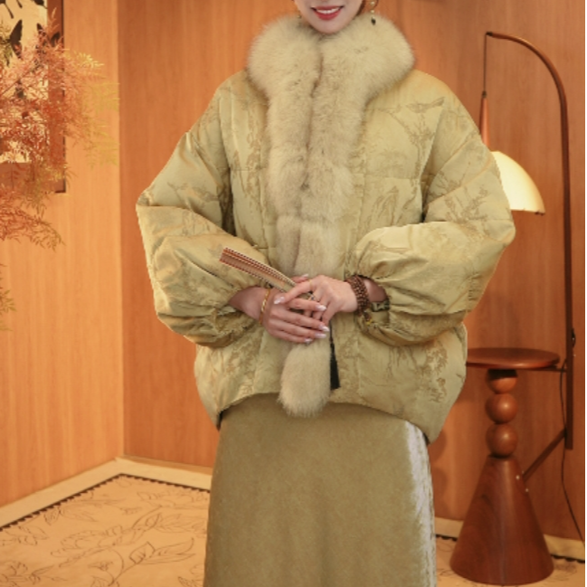 【烟岚云岫】新中式国风提花织金料冬季上衣2024D8001-小凡大女王仓