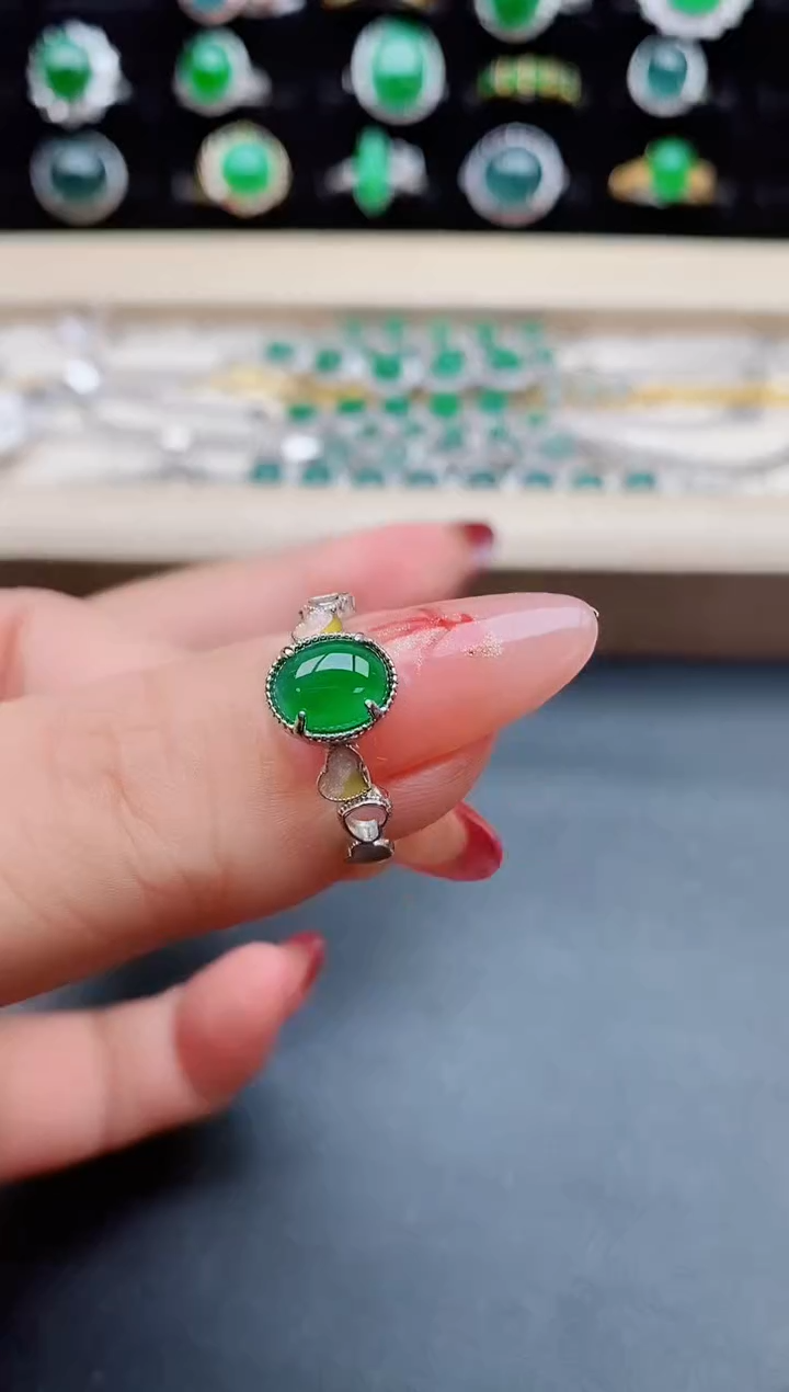 【闪购商品】翡翠戒指银S925镶嵌321321