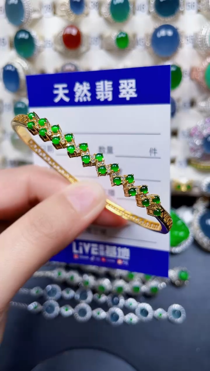 银S925镶嵌手镯翡翠136