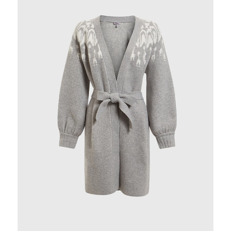 GUESS 女士V领印花系带针织开衫-W2BR71Z33E2