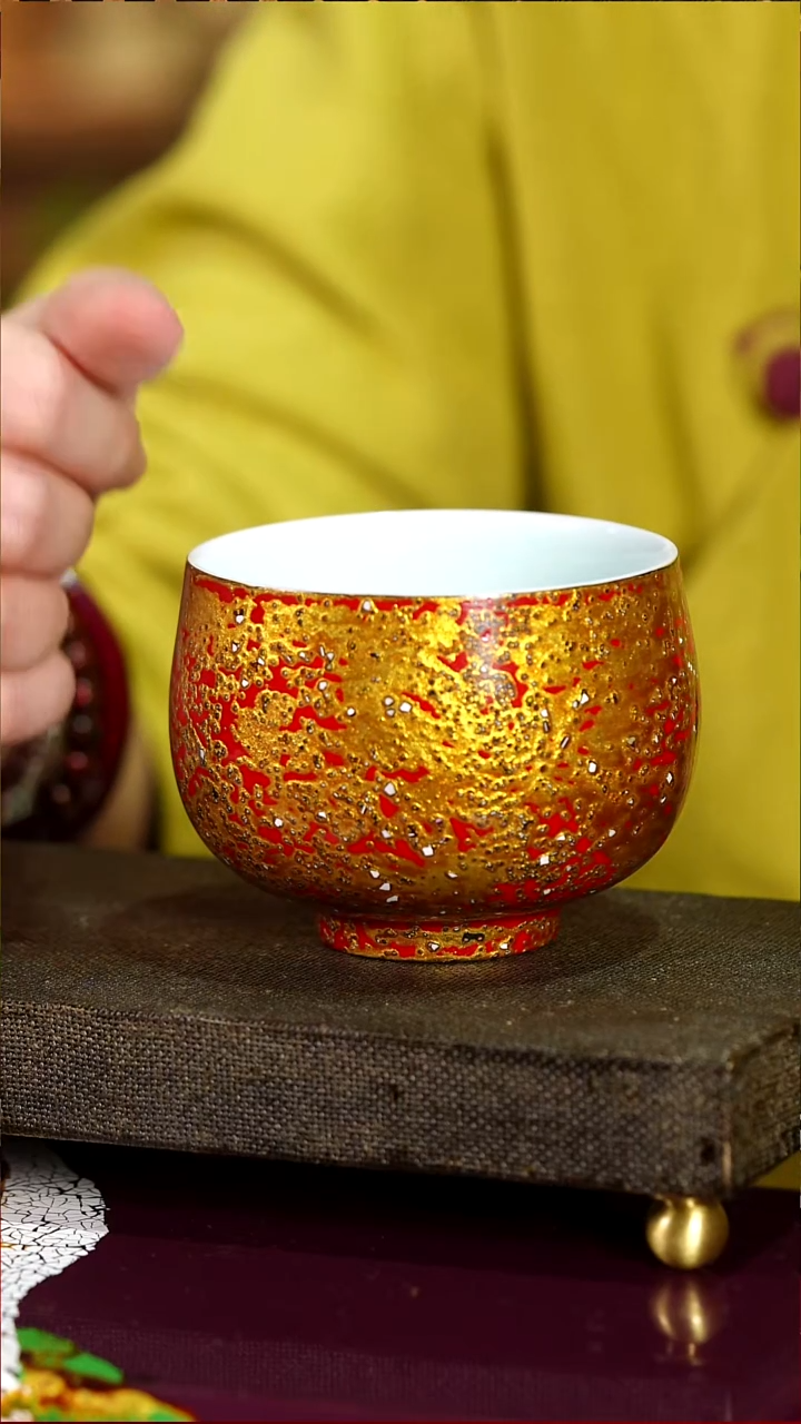 红金蛋壳镶嵌主人杯-太古大漆