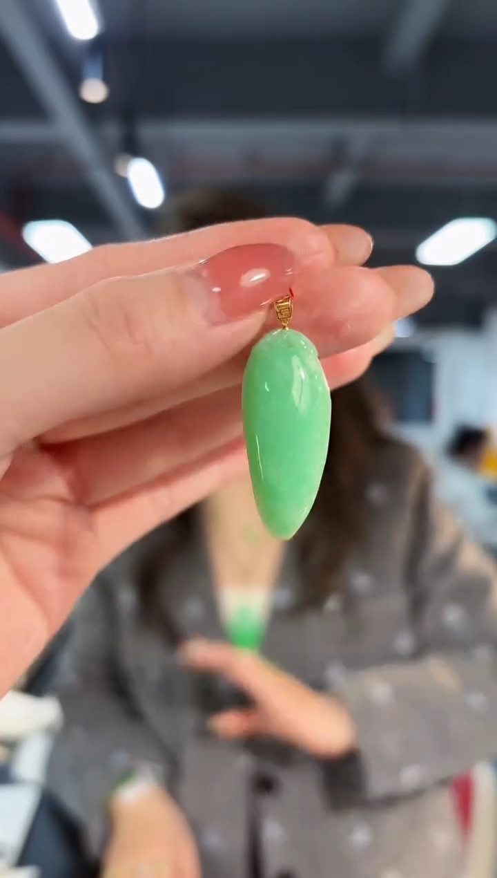 【闪购商品】翡翠颈饰18K金镶嵌 缅料A货/支持复检/一件