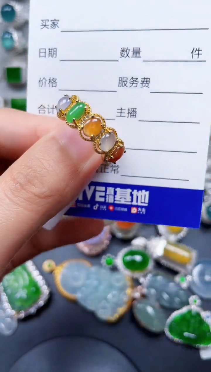 【闪购商品】翡翠戒指银S925镶嵌0378