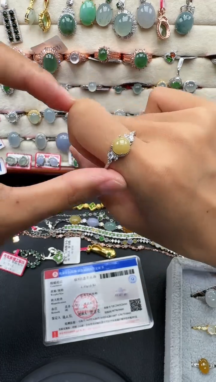 翡翠戒指银S925镶嵌戒指11