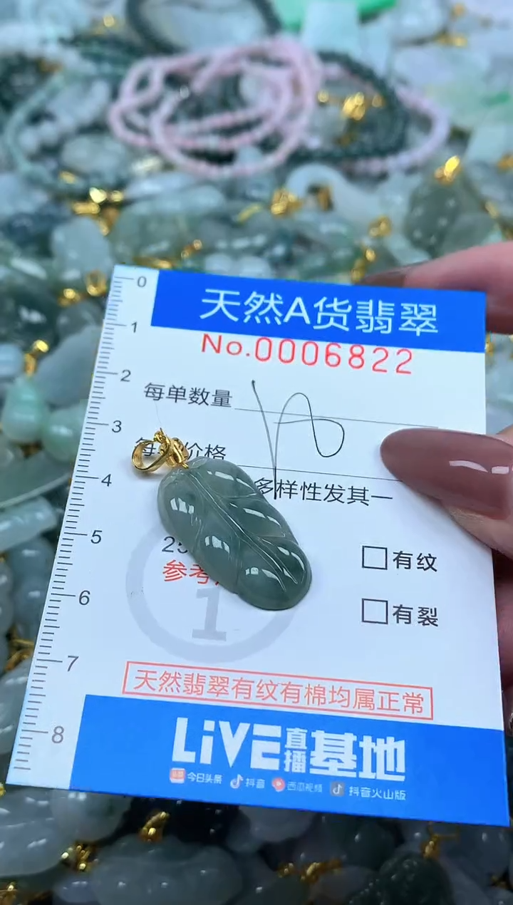 颈饰未镶嵌翡翠净货挂件-6822