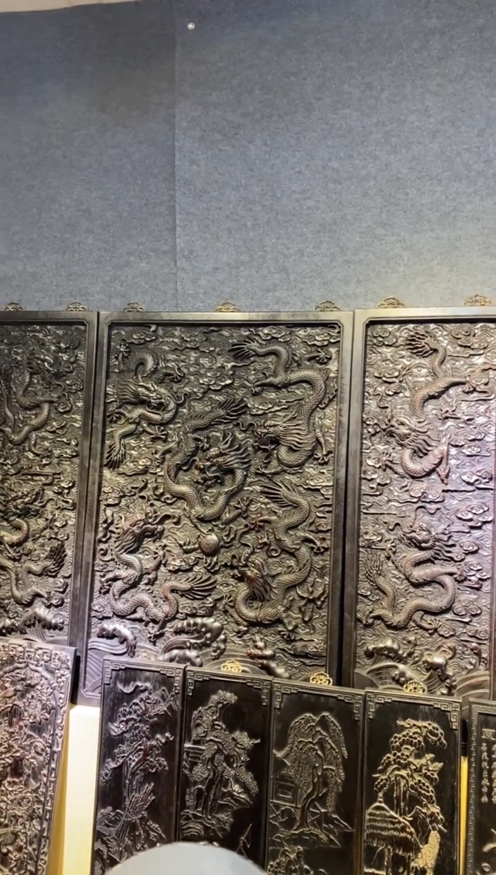 木百**声紫檀拆件雕刻板以直播间实物为准微瑕老物件