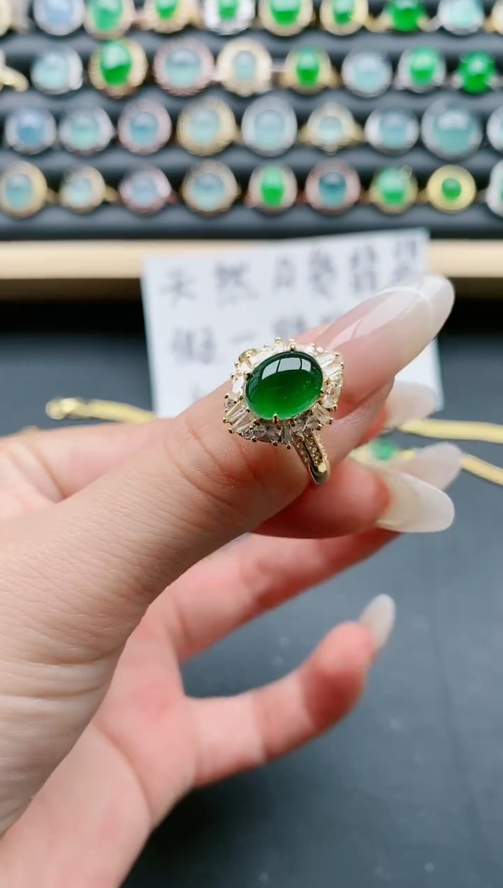 【闪购商品】翡翠戒指银S925镶嵌111111111111
