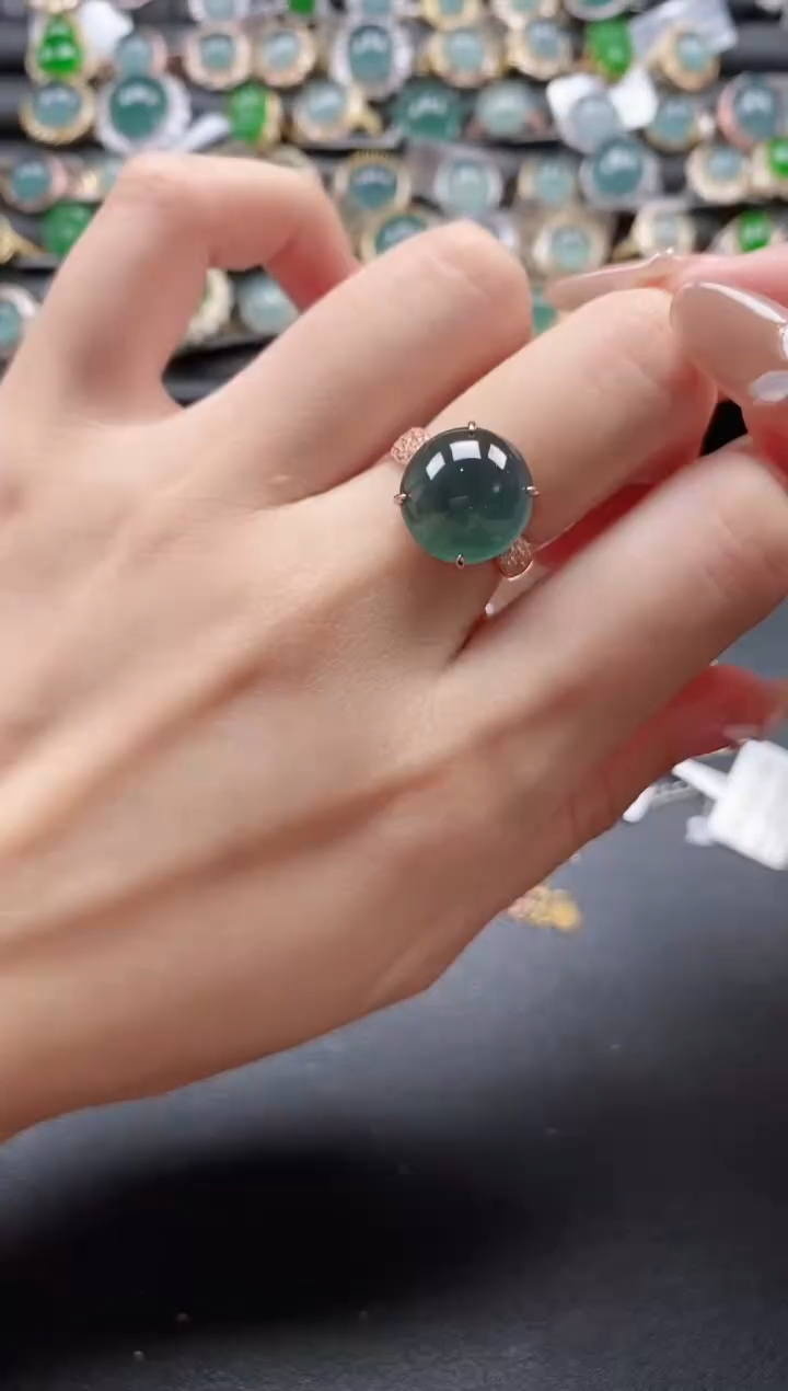 【闪购商品】翡翠戒指银S925镶嵌51511