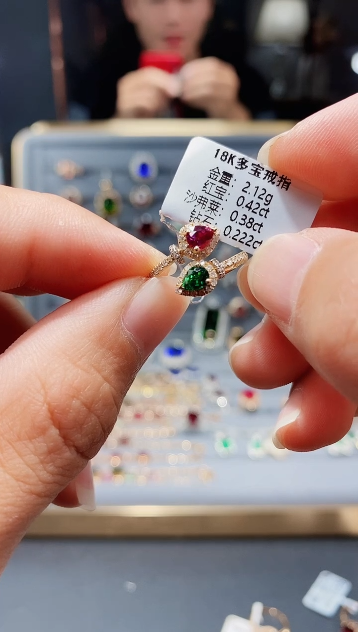 【闪购商品】红宝石戒指18K金镶嵌0.42.