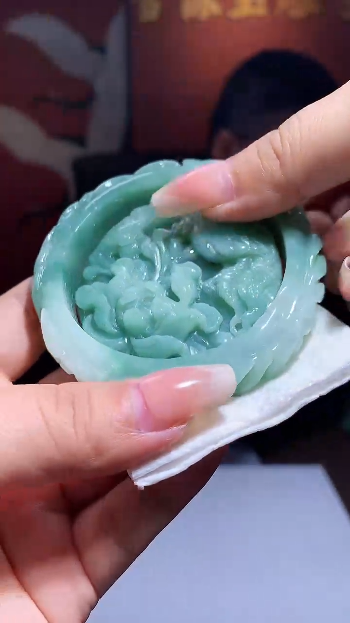 【闪购商品】定制翡翠未镶嵌1072xx-毛货套镯62