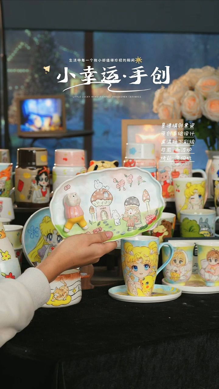 【闪购商品】小幸运纯手工手绘陶瓷
