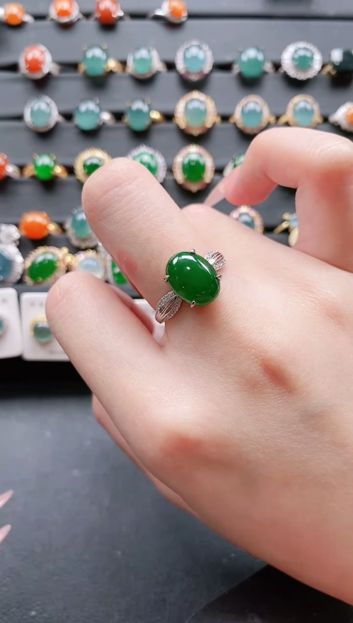 【闪购商品】翡翠戒指银S925镶嵌11111111