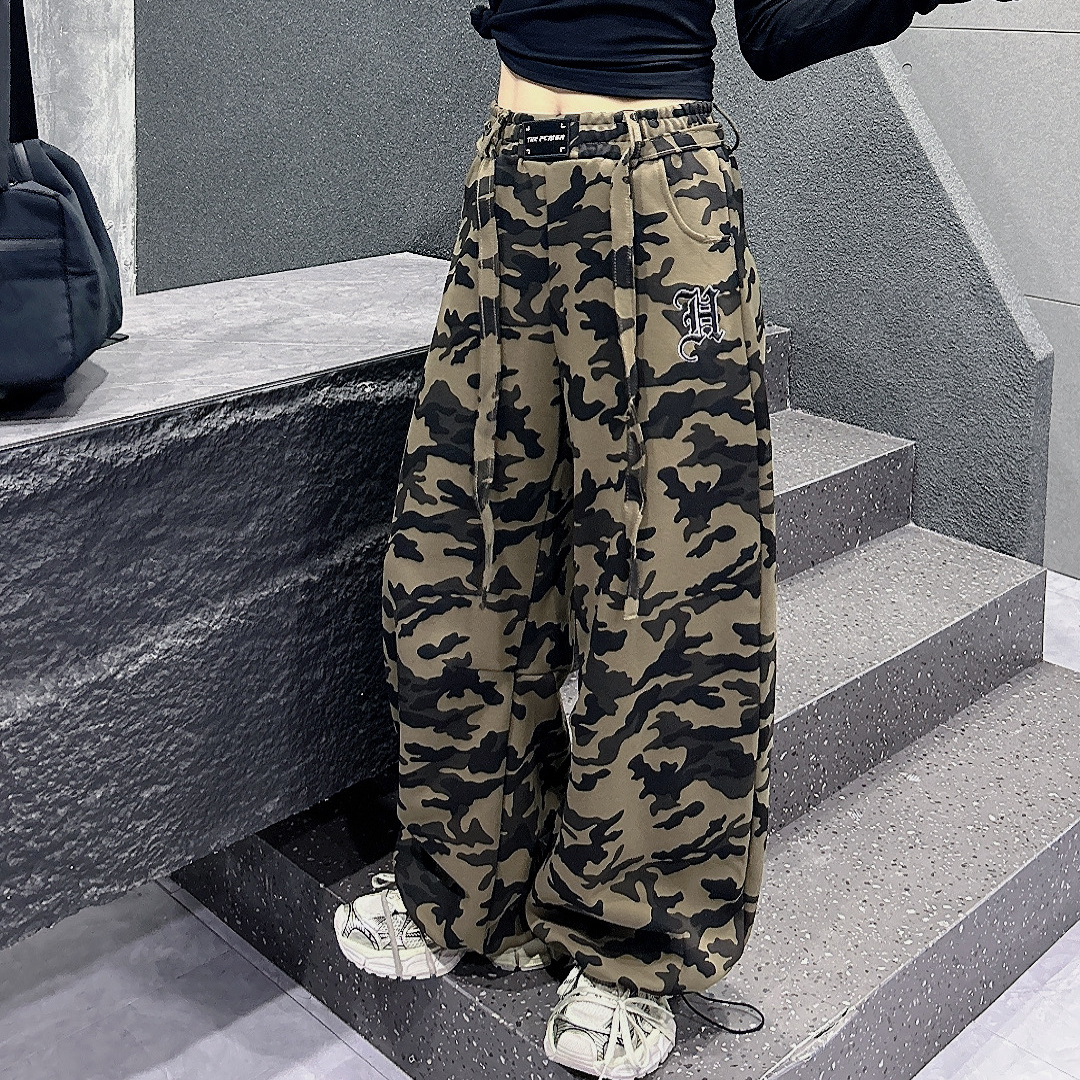 2617美式高街秋冬迷彩街舞显瘦街头休闲长裤