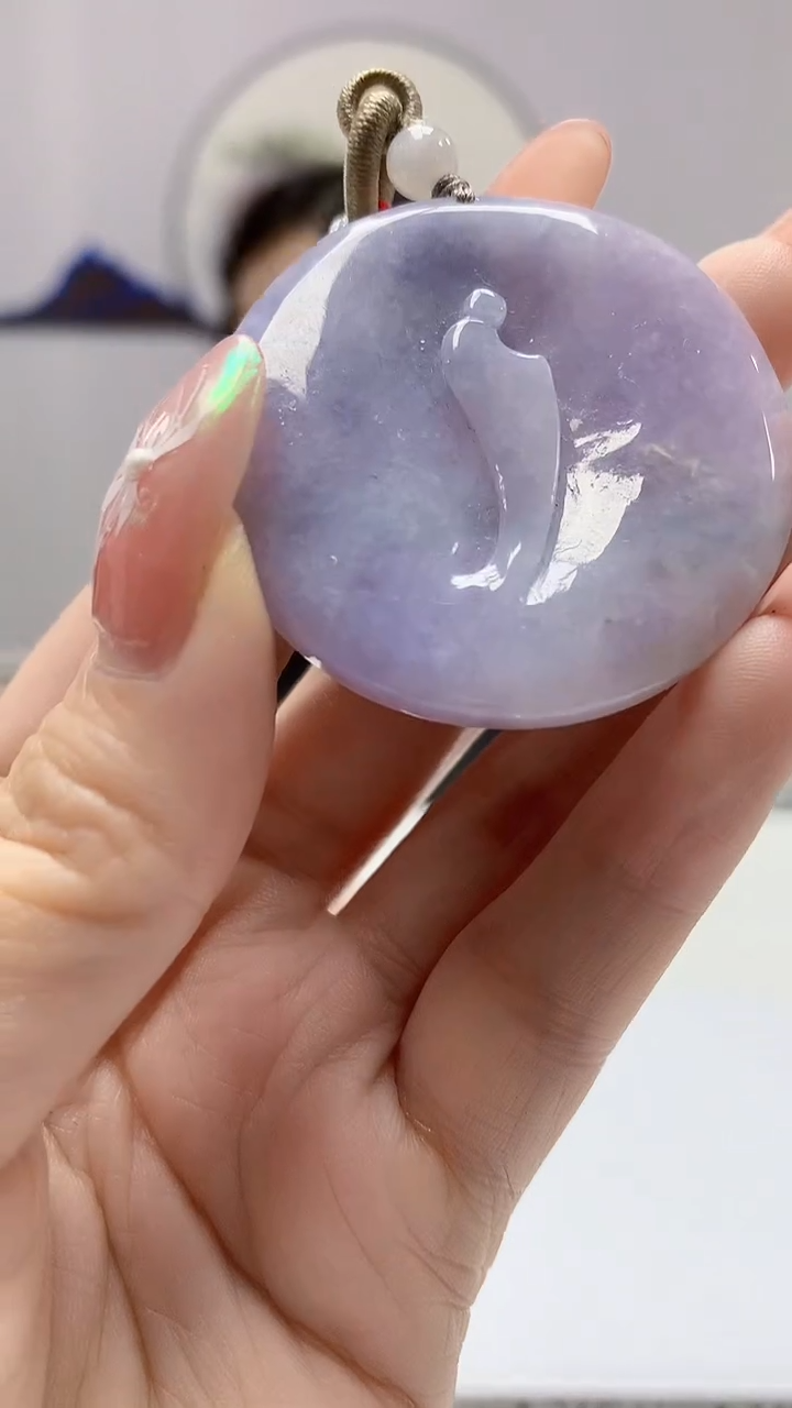 【闪购商品】定制翡翠未镶嵌4852DD-毛货挂件悟道24