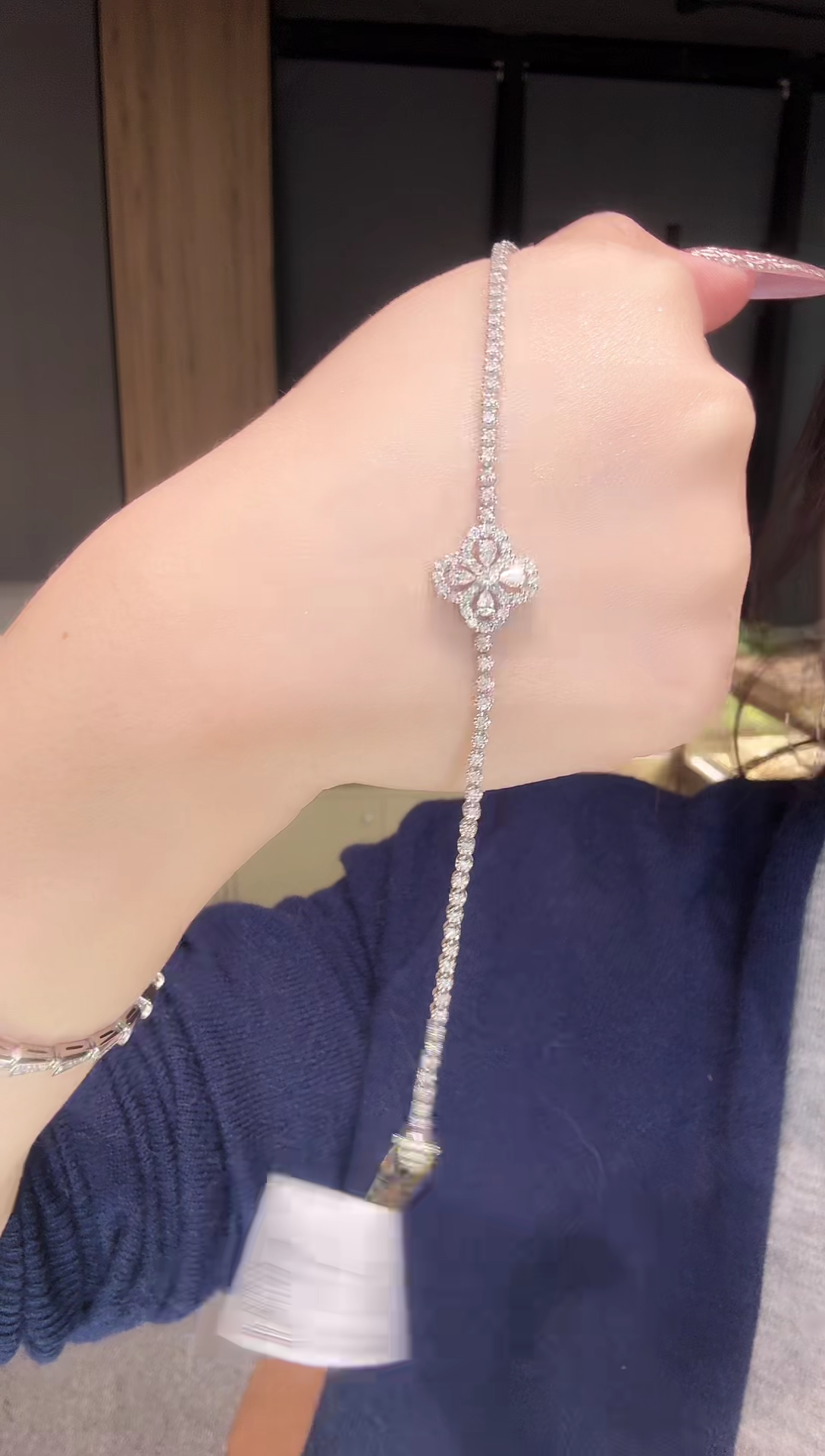 【闪购商品】钻石手链18K金镶嵌四叶花