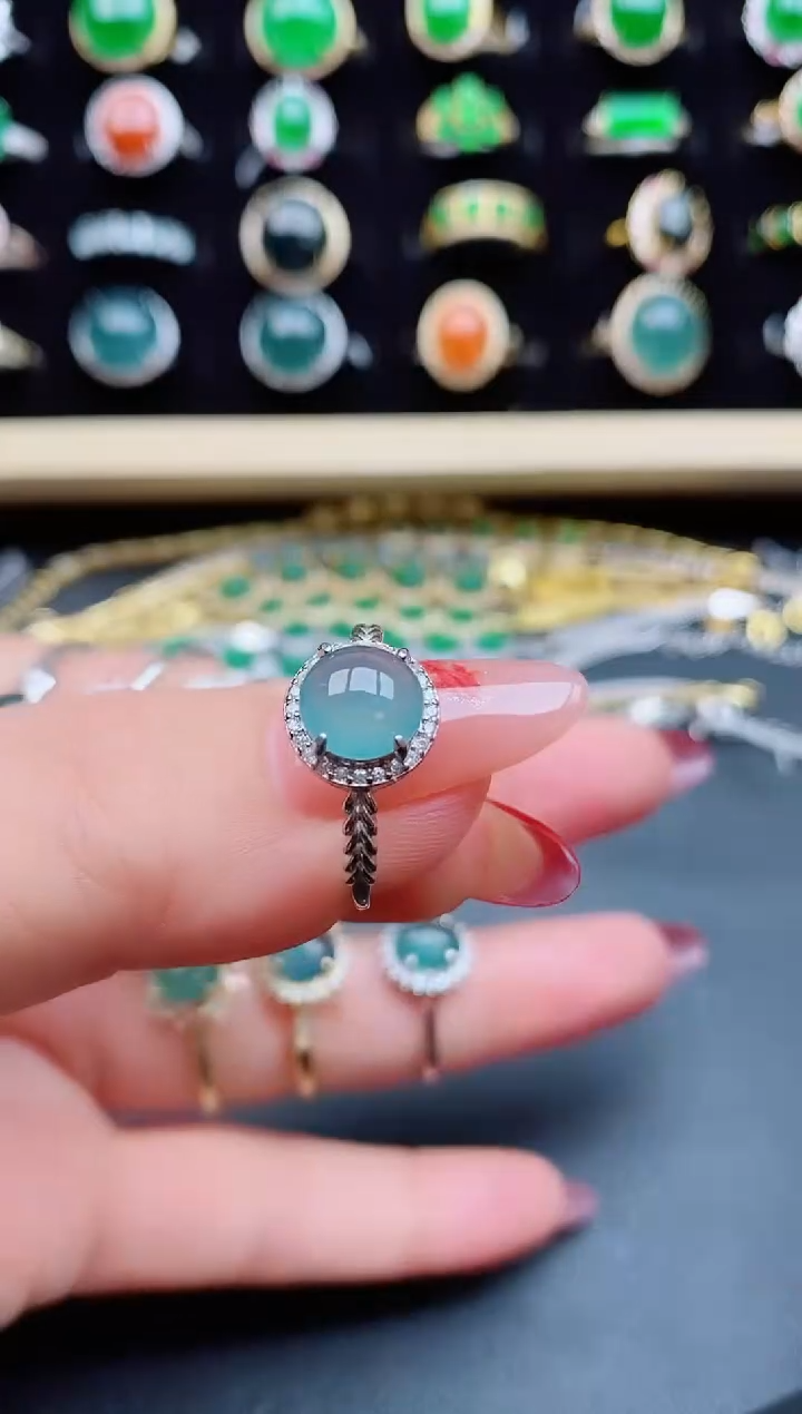 【闪购商品】翡翠戒指银S925镶嵌231321