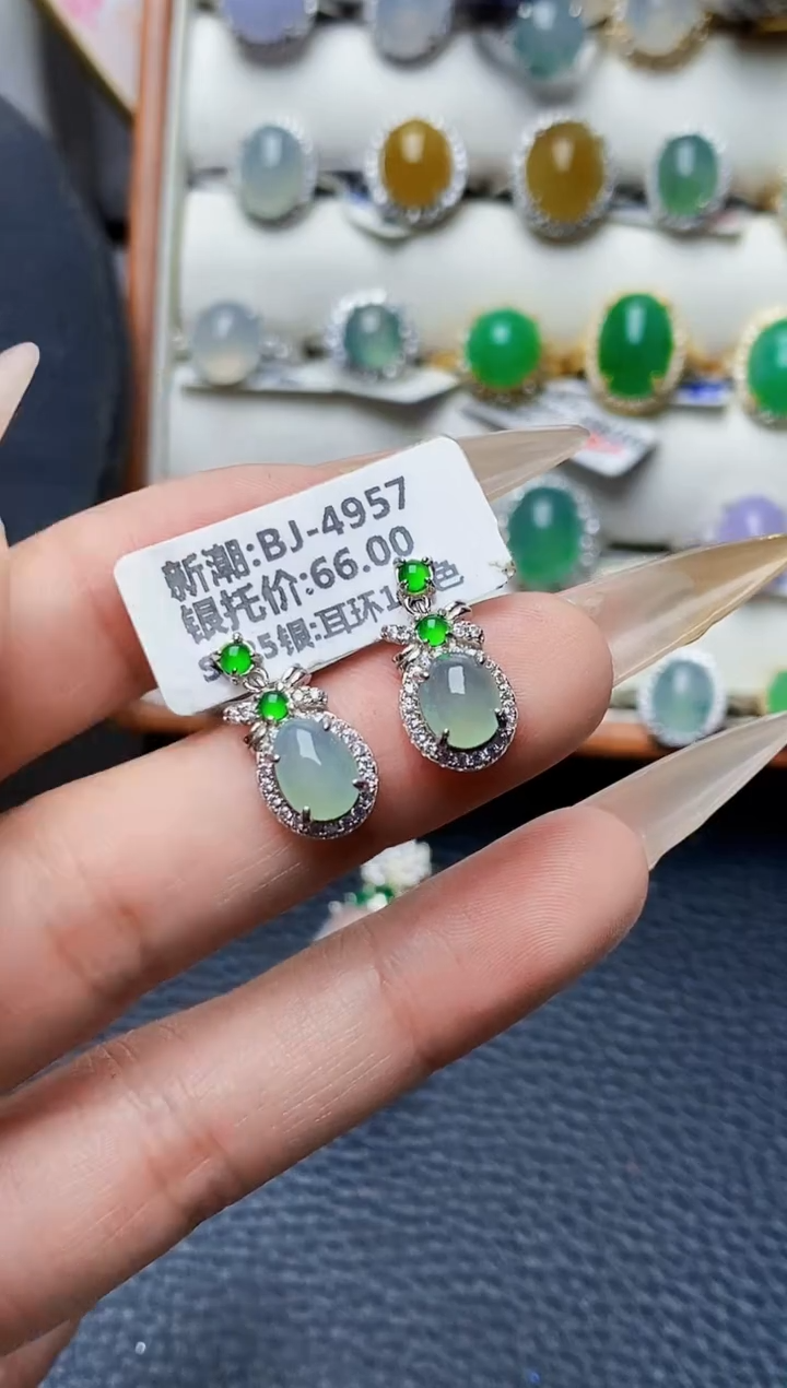 银S925镶嵌戒指翡翠1385