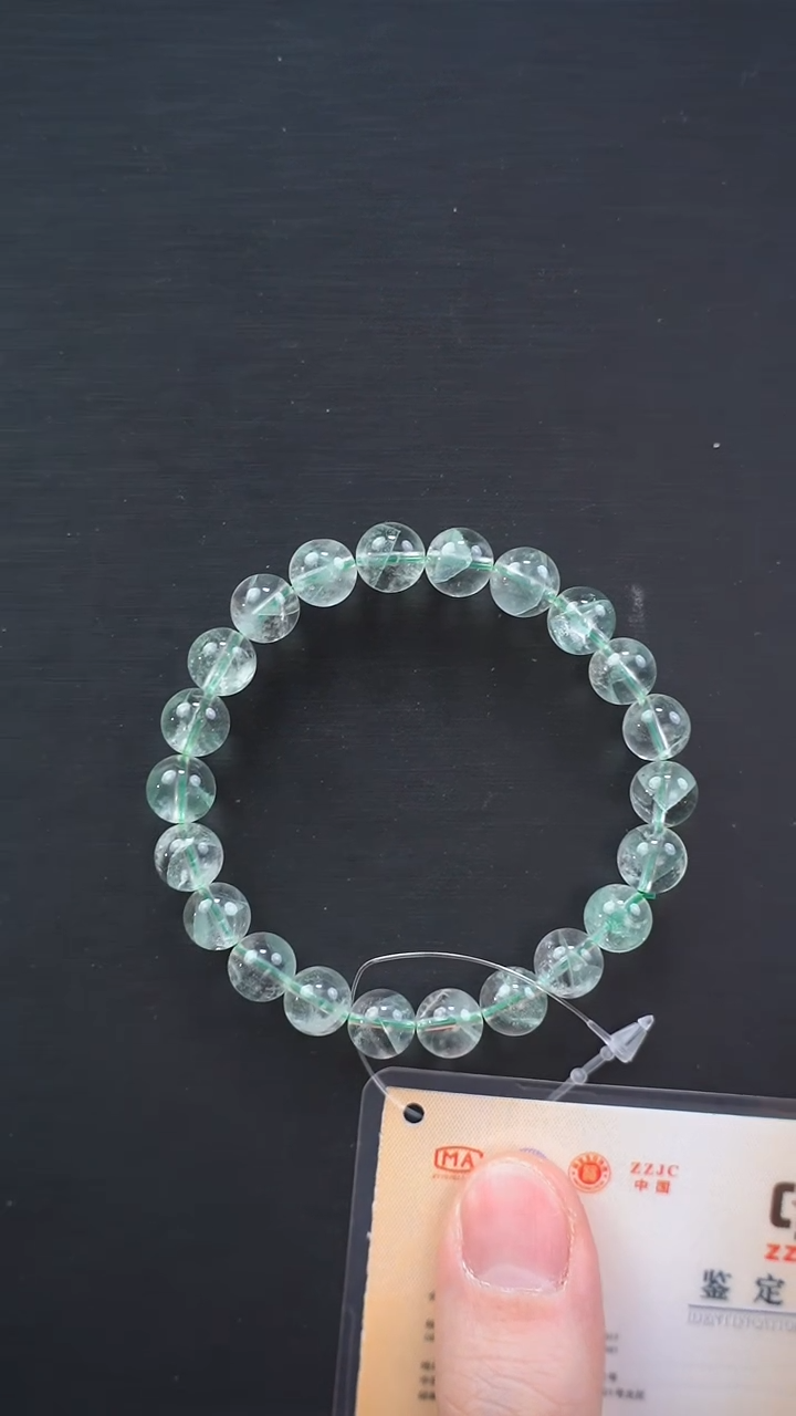 【闪购商品】水晶手链未镶嵌q088 绿幽灵手链7mm+