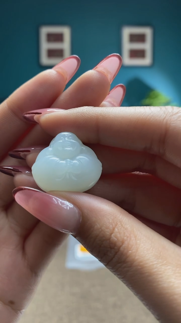 【闪购商品】和田玉颈饰未镶嵌和田玉羊脂白抱抱佛703016#多人