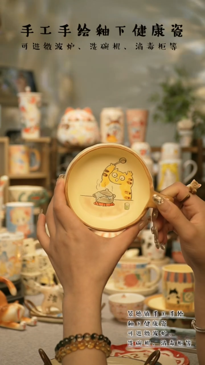 【闪购商品】杯陶瓷景德镇高温釉下彩&A875