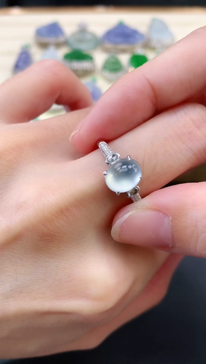 翡翠戒指18K金镶嵌|6980