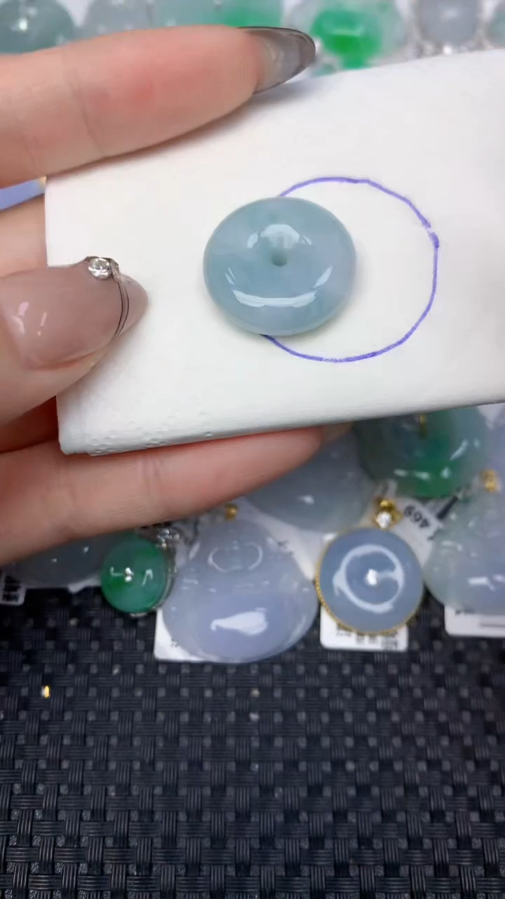 颈饰未镶嵌翡翠天然缅甸翡翠a货百元以上9元证书费自理