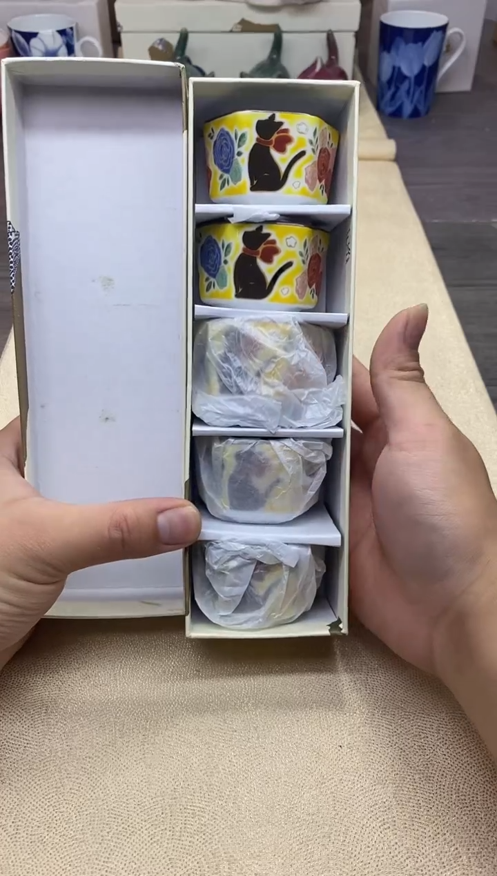 【闪购商品】茶具耐高 （ 美山黑猫六角杯一盒）